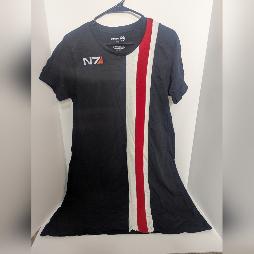 Bioware Store Mass Effect N7 Women's Size XL Vertical Stripe T-Shirt Dress
